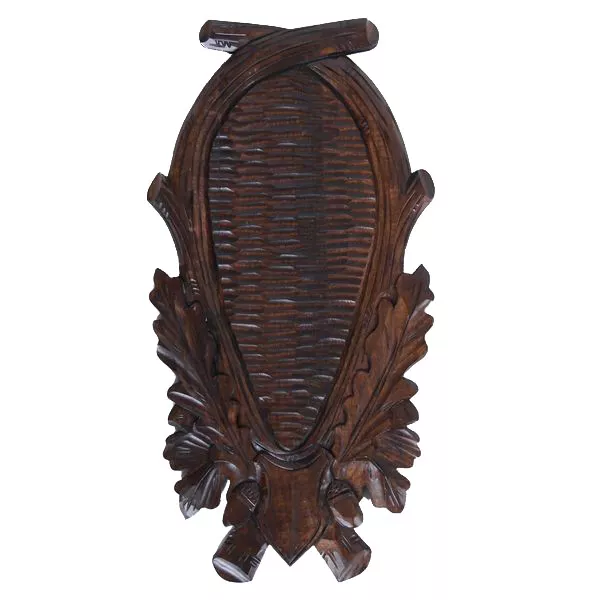Escudo de Trofeo Gamo Tallado Ciervo Rojo Aufsatz-Höhe 29cm