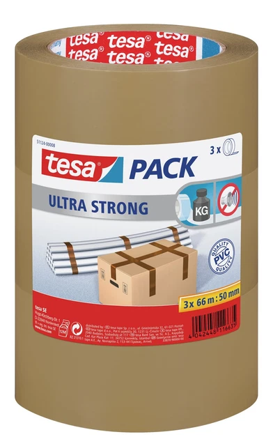 tesa pack® - Paketklebeband, PP-Qualität, 66m x 50mm, braun