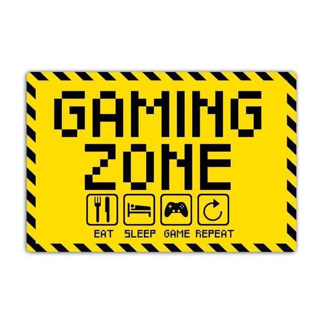 STROBO - Cartello da gioco 20 x 30 cm eat sleep game repeat per gamer in