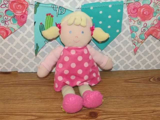 Carters Just One You Blond Pigtails Pink Dot Doll Plush Baby Target Toy 92896