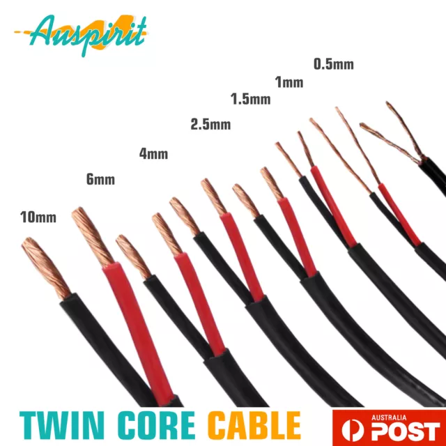 12V Twin Core Wire Cable 2 Sheath Electrical Vehicle Caravan Camper Solar Wiring