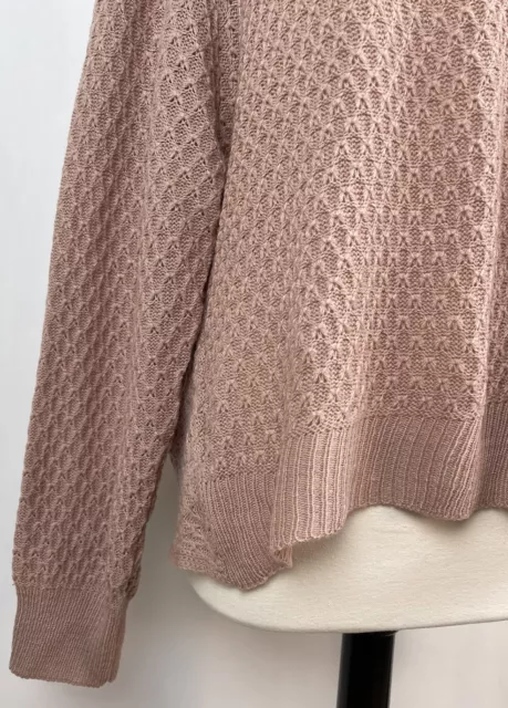 Shein Curve Twist Back V-neck Sweater 3XL 3X 18 Plus Pink Beige Soft Honeycomb 3