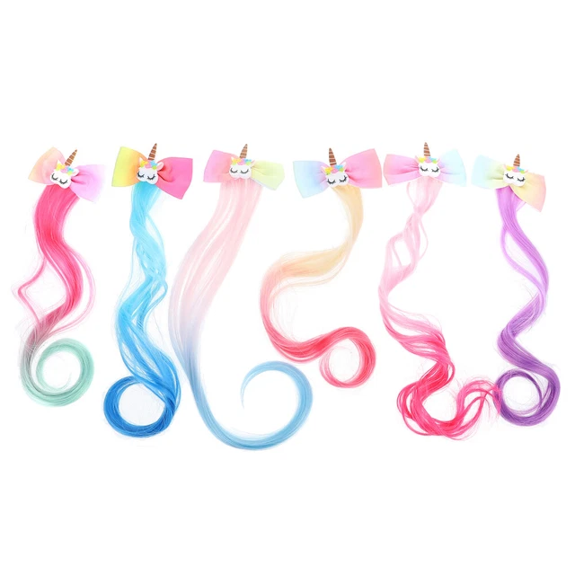 6 pz fiocco forcina tessuto non tessuto estensioni capelli cosplay