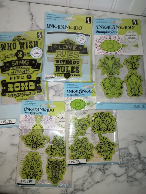 Lot of 5 Inkadinkado Assorted Clear Stamp Sets New Lot of 5 Inkadinkado Assorted Clear Stamp Sets New