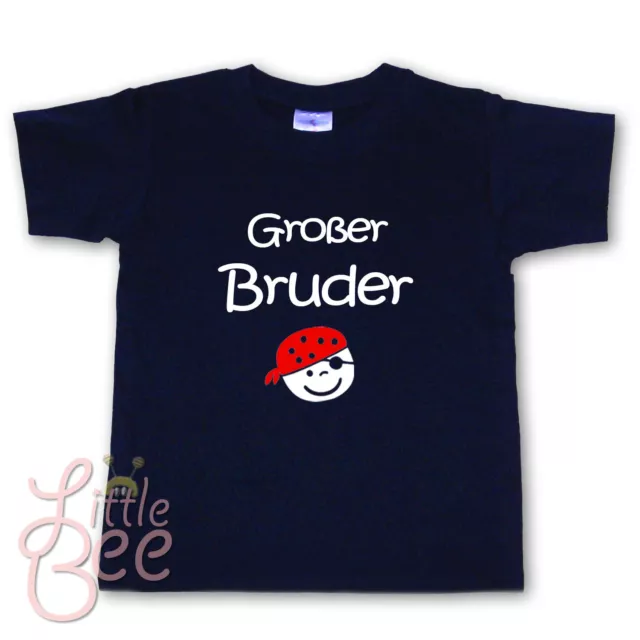 T Shirt mit Aufdruck Großer Bruder  Pirat  WAHL Wunschname Farbe Größe  NEU