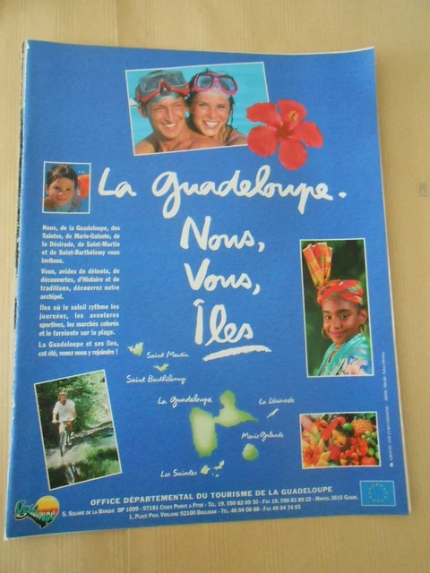 Publicité 1994  Advertising La Guadeloupe Iles Tourisme Marie Galante