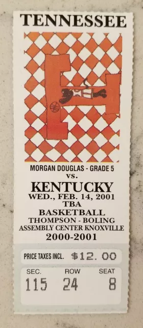 Tennessee Kentucky Wildcats Basketball Ticket Stub 2/14 2001 Tayshaun Prince