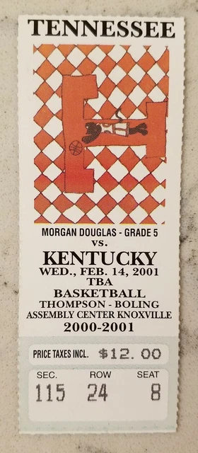 Tennessee Kentucky Wildcats Basketball Ticket Stub 2/14 2001 Tayshaun Prince