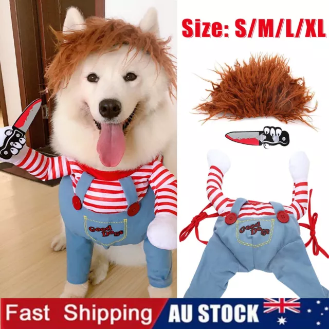 Halloween Pets Dog Costume Party Chucky Cosplay Poppy Fancy Dress Jumpsuits Set