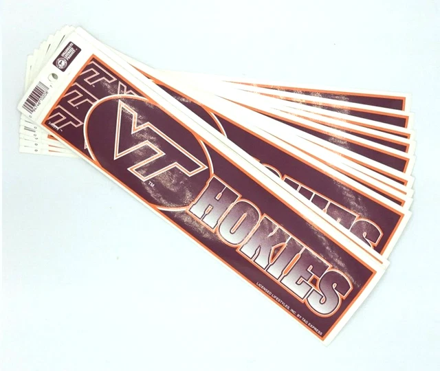 Virginia Tech Hokies 12 Pack Of Officially Licensed Bumper Stickers