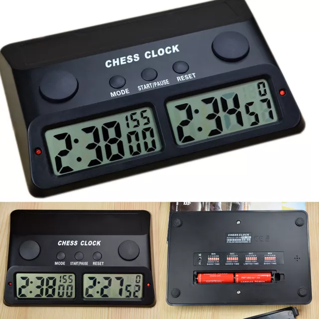 Professional Chess Clock Digital Watch Count Up Down Timer Board Game Stopwatch