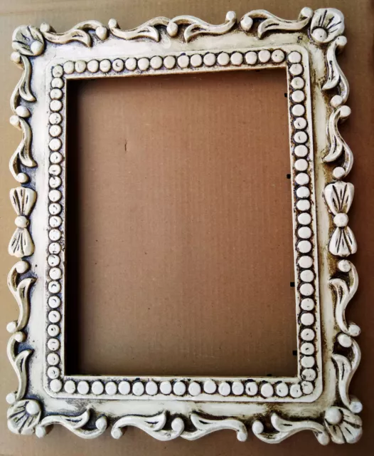 Wooden Mirror Frame Hand Carved Picture Photo Frame Vintage Design Home Art