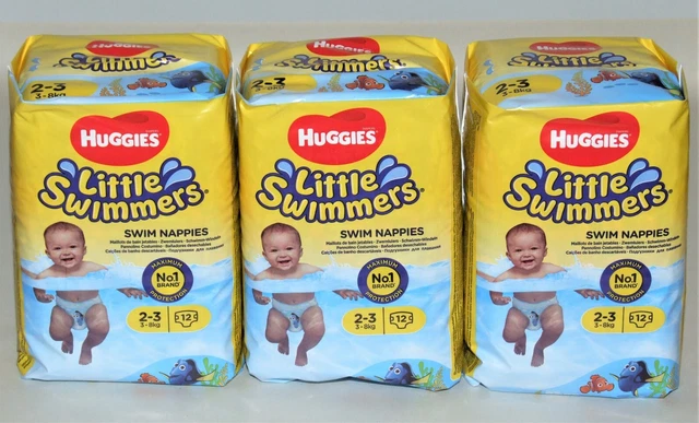 Huggies Little Swimmers Swim Nappies Diapers Size 2-3 3kg-8kg X 12 - 3 Count