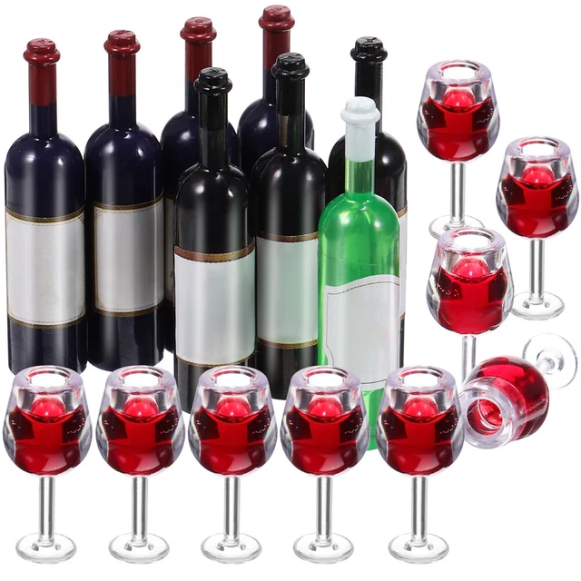 18 PCS/SET MINI Di Bicchieri Da Vino Giocattolo Bambole Bottiglia