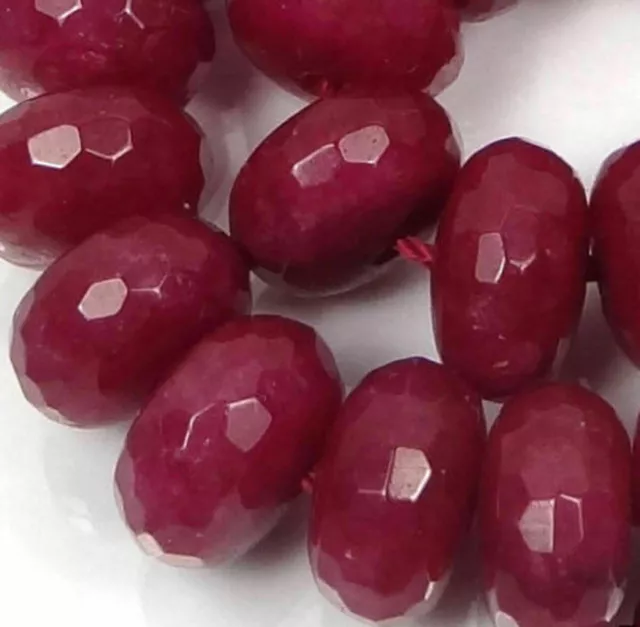 Natural Huge 6x10mm Faceted Brazil Red Ruby Gemstone Rondelle Loose Beads 15"AAA
