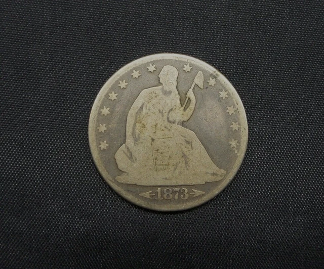 1873 Seated Liberty Silver 50c Half Dollar With Arrows Variety - C1318