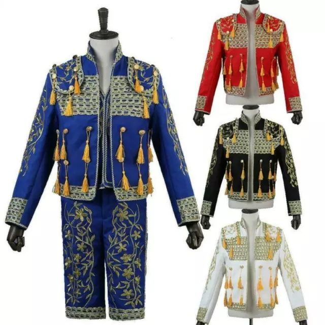 Mens Spanish Bullfighter Matador Outfit Fermin Suit Jacket Pant Cosplay Costume