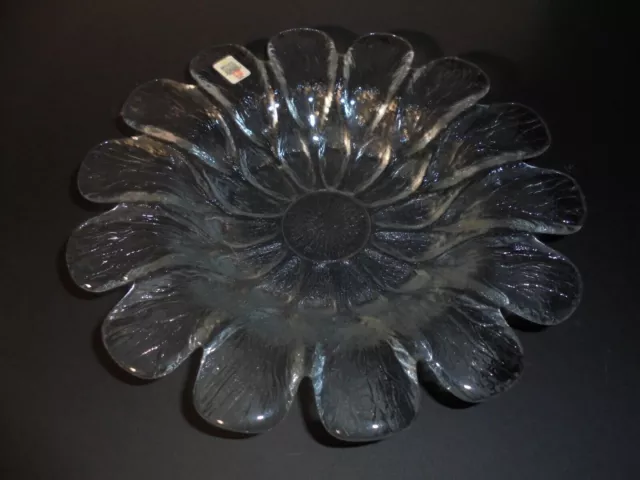 Holmegaard Glas Schale, Sidse Werner Blume, D. 23 cm Glass Bowl 1979 Denmark