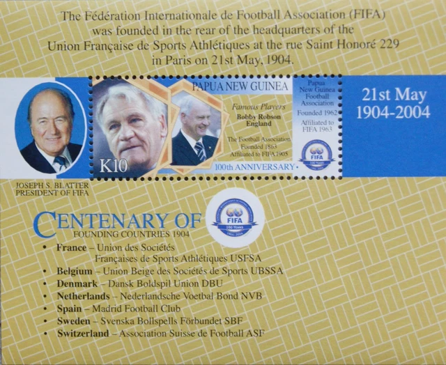 PAPUA NEW GUINEA NEUGUINEA 2004 Block 30 Intl. Soccer Assoc. FIFA Fußball **