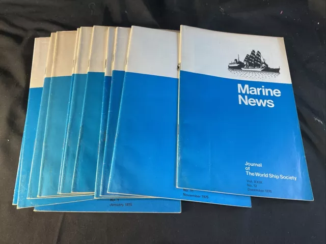 Marine News Journal of the World Ship Society 1975 12 números barco marino mercante