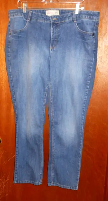 Ladies Size 22W JMS DENIM Straight Leg STRETCH Jeans 40 to 42 Waist 30 Inseam