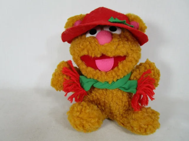 1987 McDonald's Baby Fozzie Bear Muppets Christmas Plush Toy Jim Henson Vtg Gift