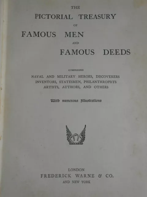 Pictorial Treasury of Famous Men and Famous Deeds circa 1890 3