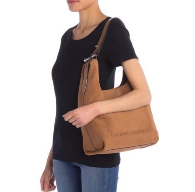 328 NWT REBECCA MINKOFF KARLIE HOBO WHIPSTITCH SUEDE LEATHER BOHO Bag Purse 149.99 PicClick