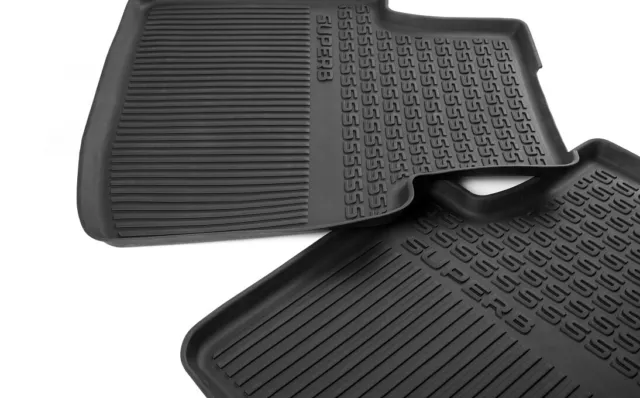 Skoda Genuine Floor Mats Premium Rubber Footwell Protection All Weather Rear Set