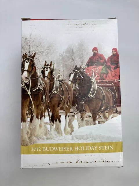 Anheuser Busch Budweiser 2012 Holiday Beer Mug Winter Wonderland Orig Box w/ COA