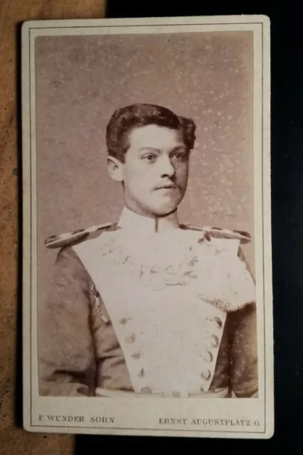 Soldat Epauletten - Offizier Königs Ulan ? 1885/86 CDV F. Wunder Sohn Hannover