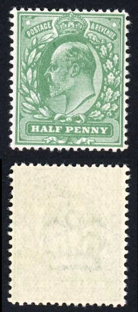 KEVII Spec M4(3) 1/2d deep dull green (very blotchy print) Harrison 15 x 14 U/M