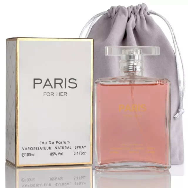 Paris For Her Eau de Parfum 3.4oz Spray Perfume Fragrance For Women Floral