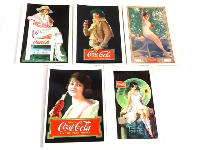 coca cola - lotto 5 cartoline stile liberty