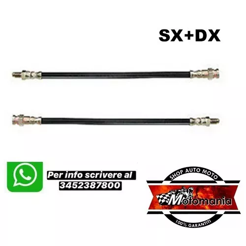 8415 Coppia 2 Tubi Freno Anteriori Dx+Sx Alfa Romeo Giulia Spider 1300 1600 1800