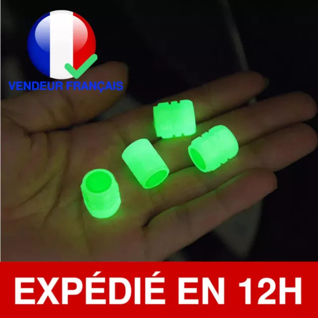 Bouchon Vert Valve Pneu Roue X4 Fluorescent Néon Voiture Moto Vélo