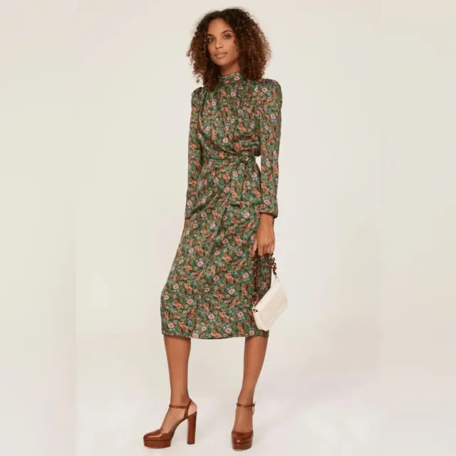 Sandro Green Floral Lueur Dress Size 36 FR / 2-4 US $415