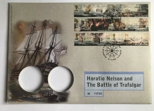 2005 Horatio Nelson Y El Batalla De Trafalgar Primer Día Cubierta Sellos Sin