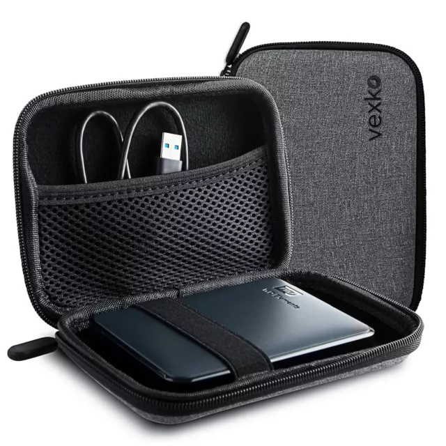 Vexko External Hard Drive Portable Carrying Case 6" with Inner Pocket - Slim ...