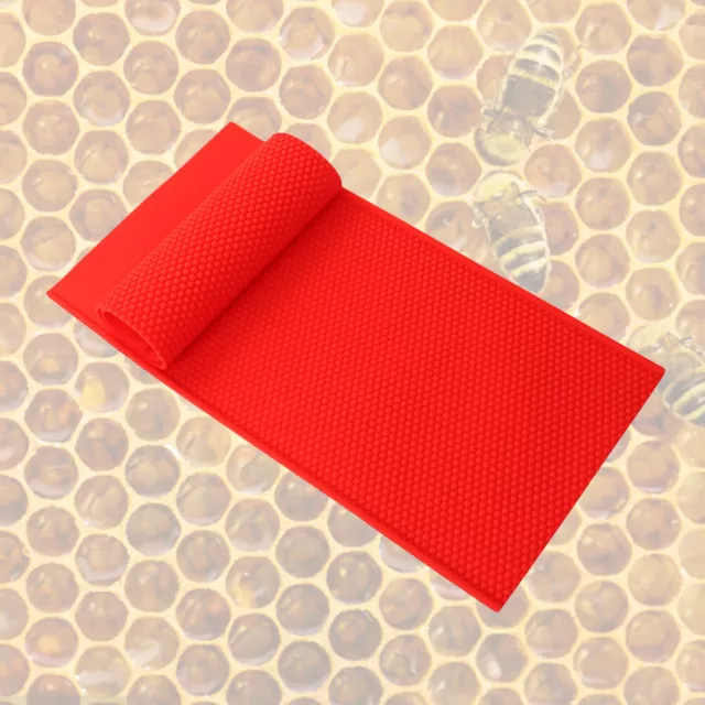 fr 2pcs Beeswax Mold Silicone Beeswax Foundation Press Mold Beekeeping Tool (Red