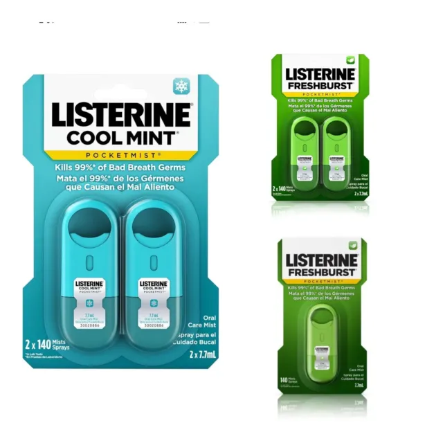 Listerine pocketmist ,cool mint , freshburst ,spray , different flavours and ct
