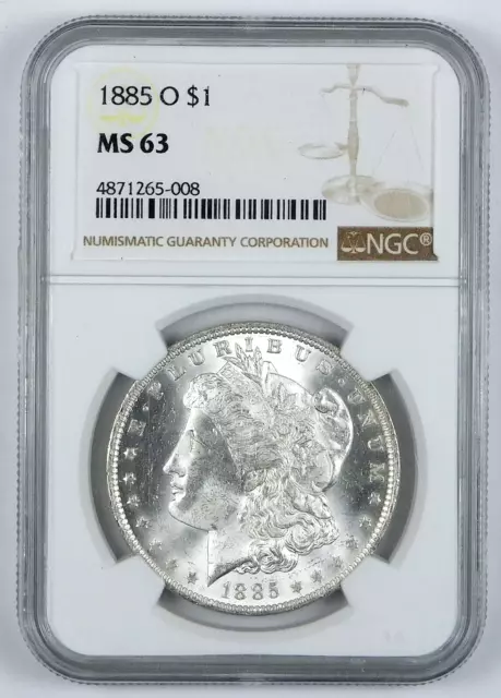 1885-O Morgan Silver Dollar - NGC MS 63 - Brown Label