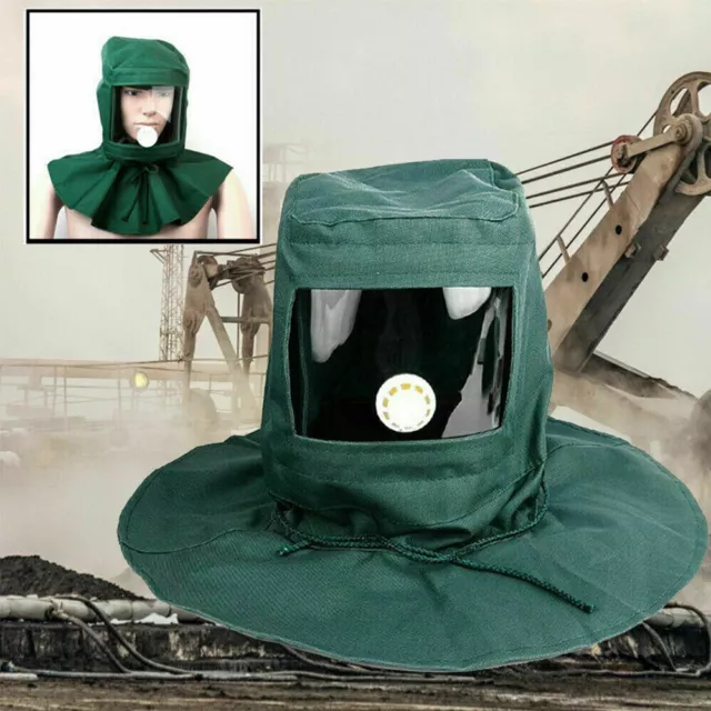 Sand Blasting Hood Blast Cap Anti Dust Wind Face Protector Sandblaster Helmet AU 3