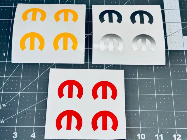 Set Of 4 Curved "M" 1"-3" (.50" Increments) Vinyl Decals Many Sizes/Colors Avail