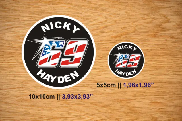 Sticker Vinilo Decal Vinyl Nicky Hayden 69 Superbikes Moto GP Motogp  KIT 2