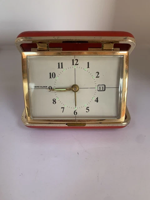 快適グッズ・旅行小物 TOKYO TOKEI Vintage travel ALARM clock RARE VINTAGE WORKING SILICON TOKYO TOKEI 4 JEWELS BATTERY