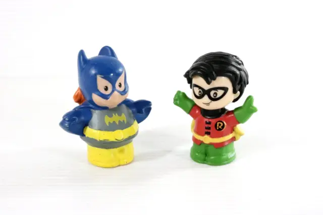 Fisher Price Little People Super Heroes Lot of 2 Toys Batgirl & Robin Figures