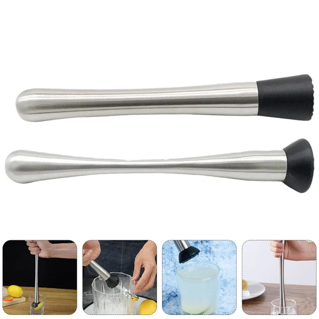 Agitador de martillos de hielo batidora de bebida para fruta apisonador de hielo plata acero inoxidable
