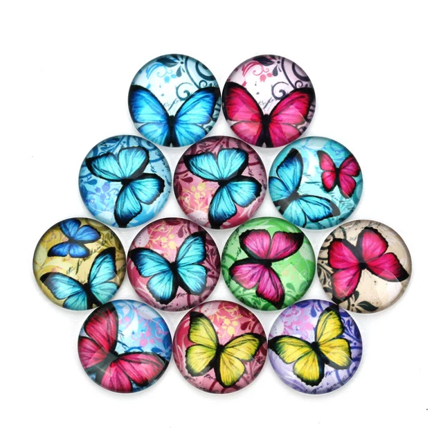 2x Glas Patch Edelstein Glas Kristall Bild Cabochons Flatback Charme 2