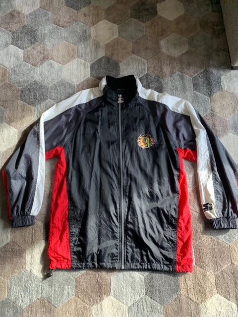 Vintage Chicago Blackhawks NHL Starter Jacket medium Windbreaker Full Zip